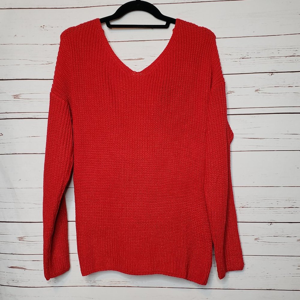 PPLA Ribbed Rio Knit Twist Back Sweater - Picture 2 of 11